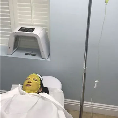 Facial treatment and IV